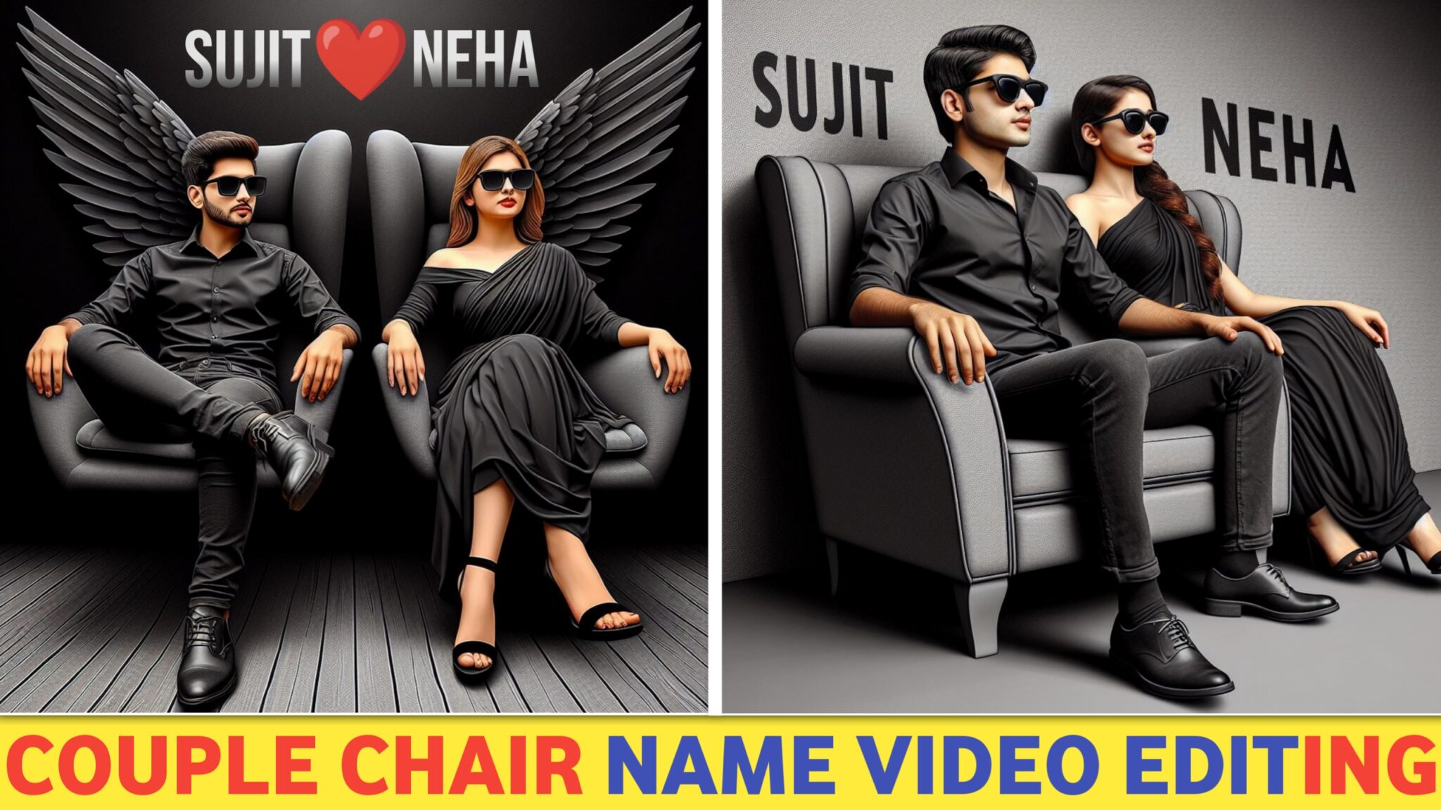 Couple Chair Name Video Editing