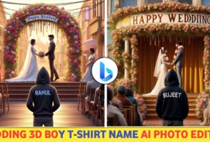 Wedding 3D Boy T-Shirt Name Ai Photo Editing