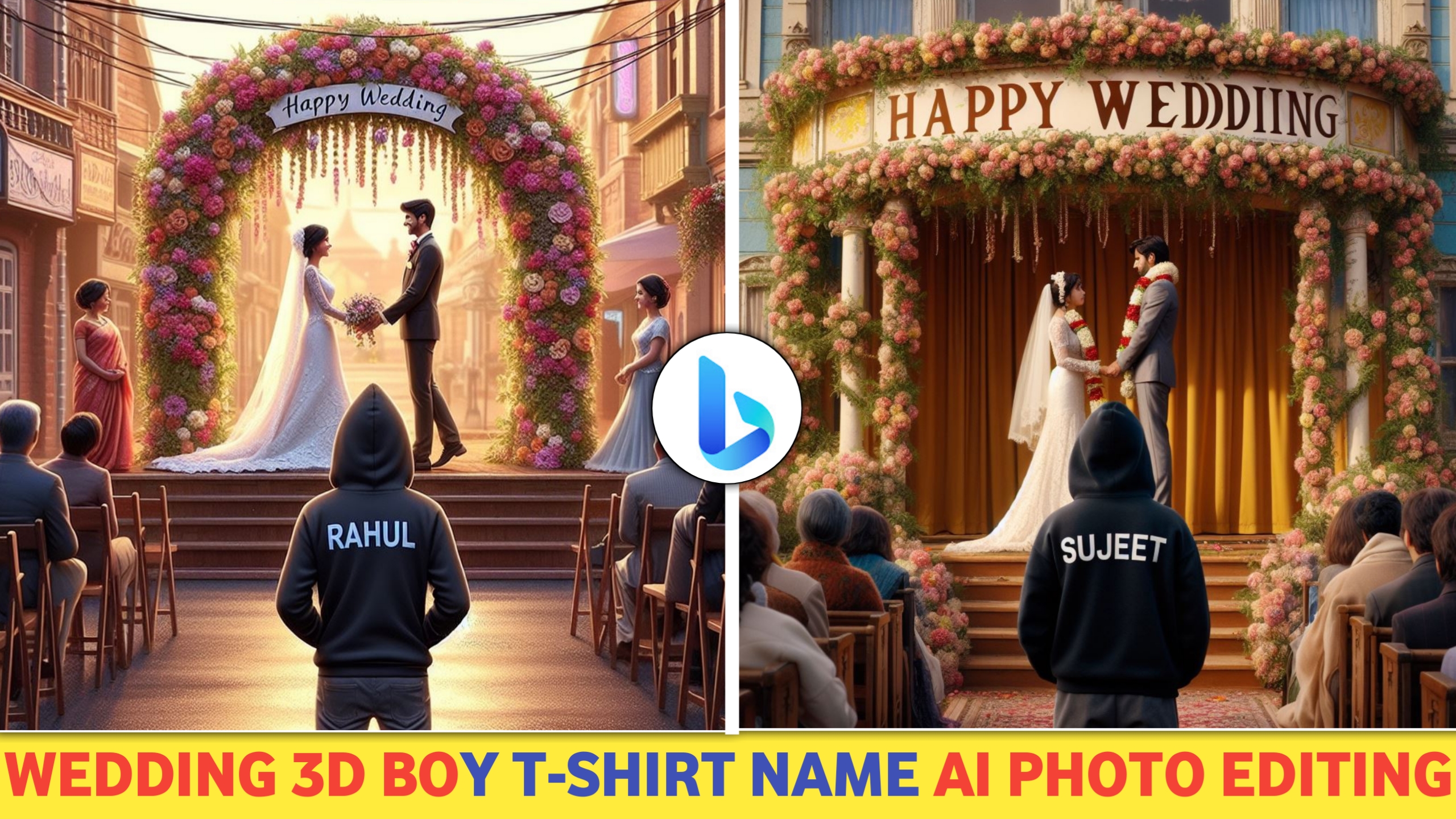 Wedding 3D Boy T-Shirt Name Ai Photo Editing