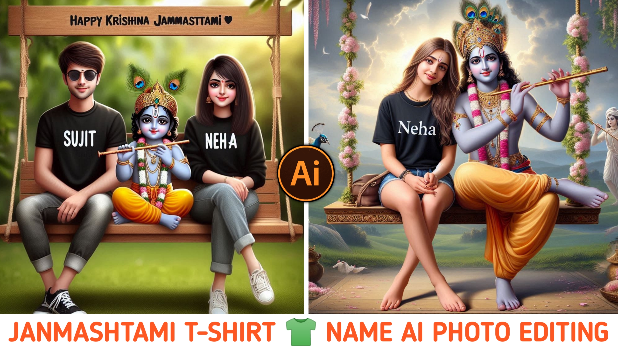 Krishna Janmashtami T-Shirt Name Ai Photo Editing Bing Image Creator Prompt