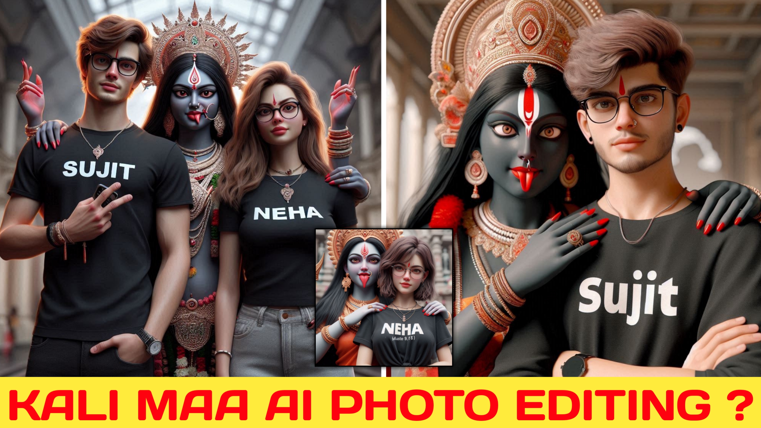 Navratri Kali Maa Ai Photo Editing with Bing Image Creator Prompts